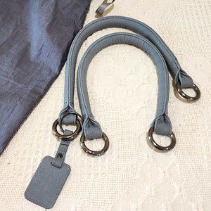 Miche LUCERNE Luxe Gray Double Rolled Handles Caribiner Hardware Keychain Bag